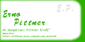 erno pittner business card